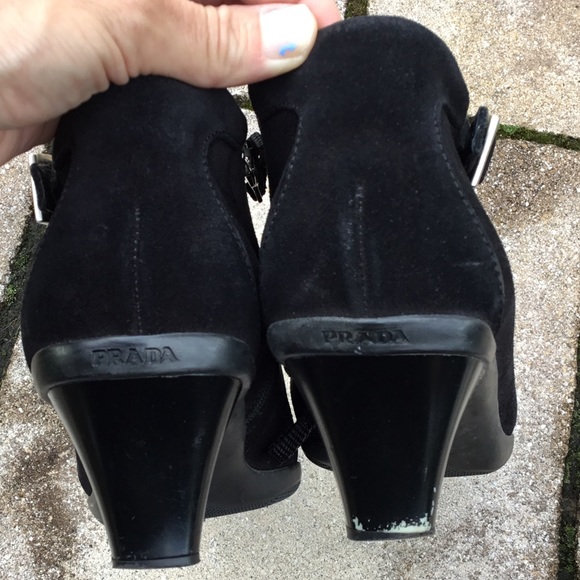 Prada Black Suede Ankle Booties - Picture 11 of 12